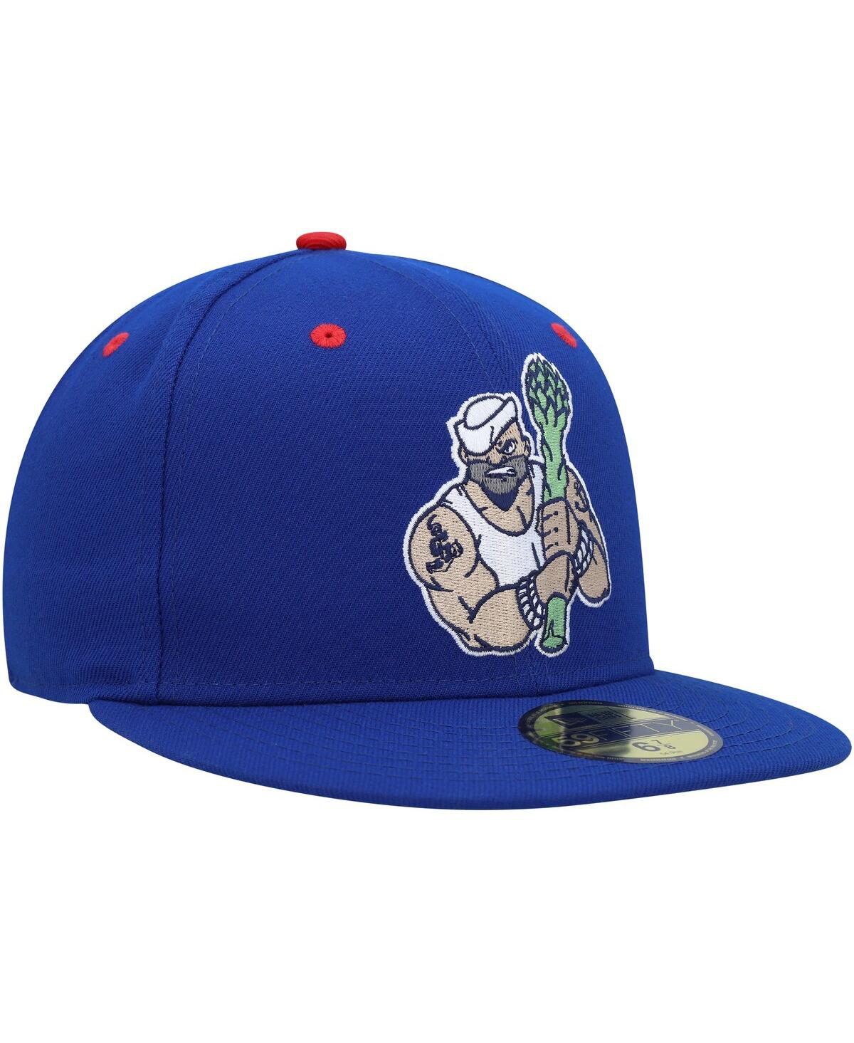 Shop New Era Men's  Blue Stockton Ports Marvel X Minor League 59fifty Fitted Hat