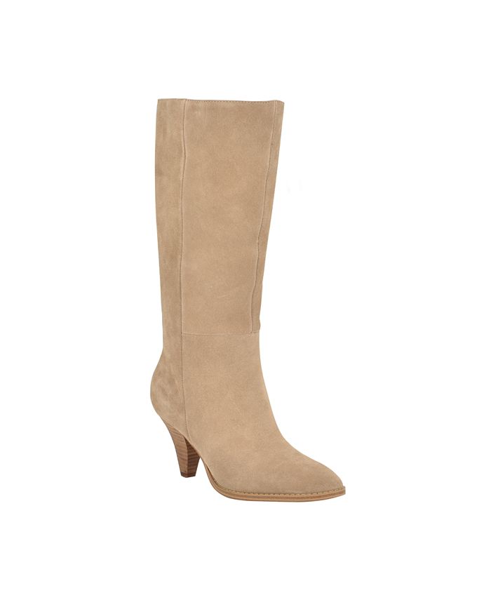 Nine West Women's Ceynote Almond Toe Cone Heel Dress Boots - Macy's