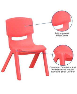 2 Pack Plastic Stackable School Chair With 10.5"H Seat, Preschool Chair