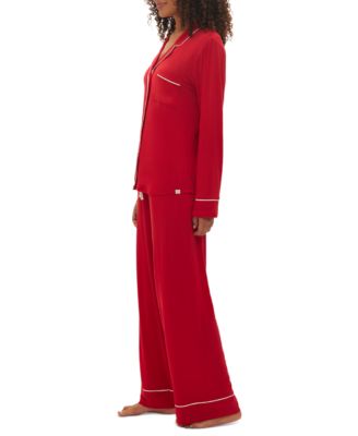 GapBody Women's 2-Pc. Notched-Collar Long-Sleeve Pajamas Set