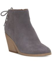 Gray suede 2025 wedge booties