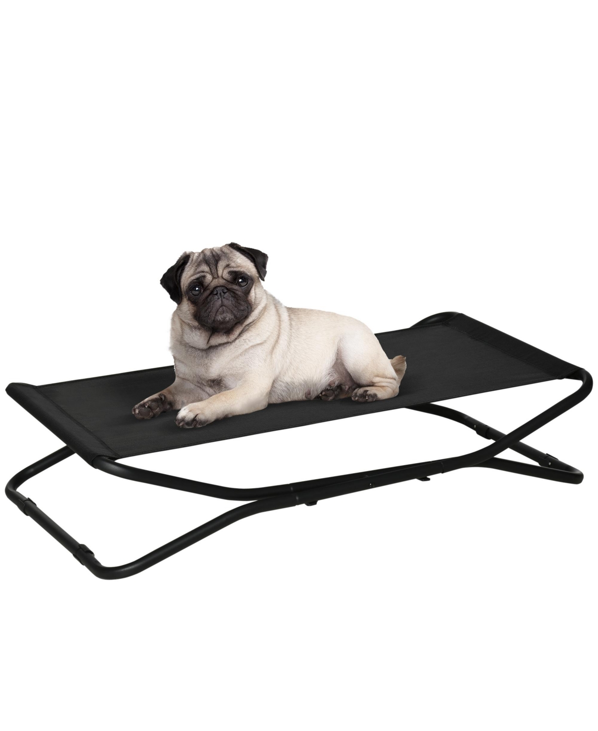 Elevated Dog Bed with Breathable Fabric, Foldable Pet Cot with Heavy Duty Steel Frame, Portable Cooling Pet Bed Indoor Outdoor Use, for Small M