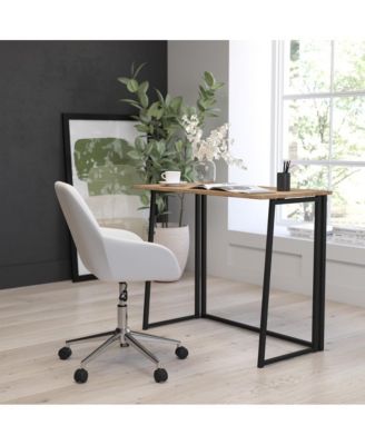 Oakdale Folding Computer Desk With Wood Grain Finish Top And Folding Metal Legs
