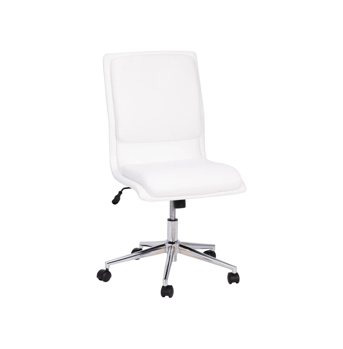 Merrick Lane Artemis Mid-Back Armless Home Office Chair With Height Adjustable Swivel Seat And Five Star Chrome Base