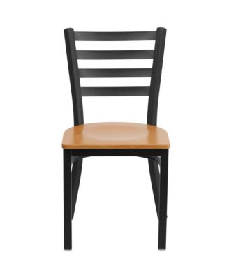 2 Pack Ladder Back Metal Restaurant Chair