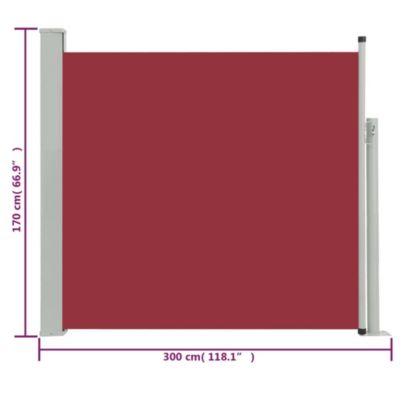 Patio Retractable Side Awning 66.9"x118.1" Red