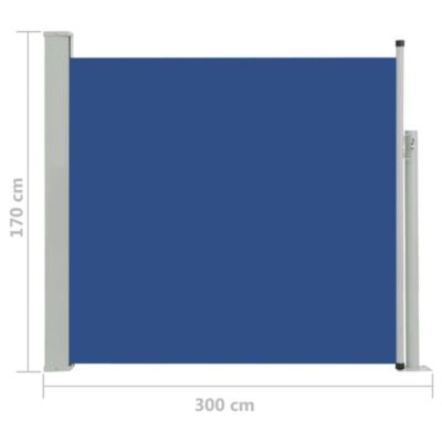 Patio Retractable Side Awning 66.9"x118.1" Blue