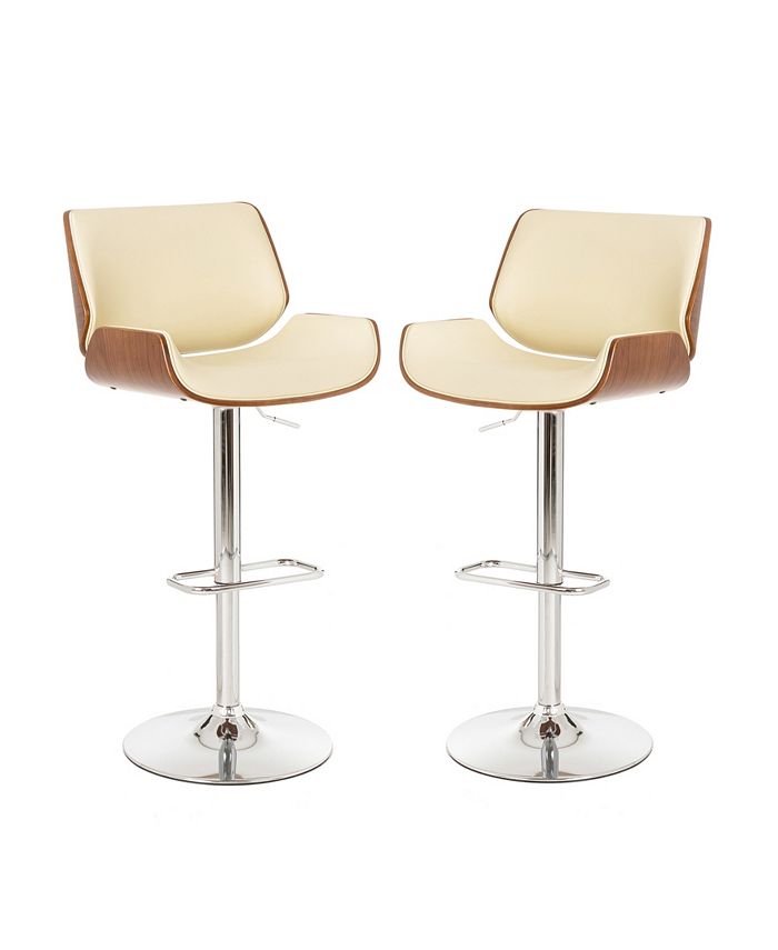 Glitzhome Set of 2 MidCentury Modern Adjustable Height Swivel Bar Stool Macy's