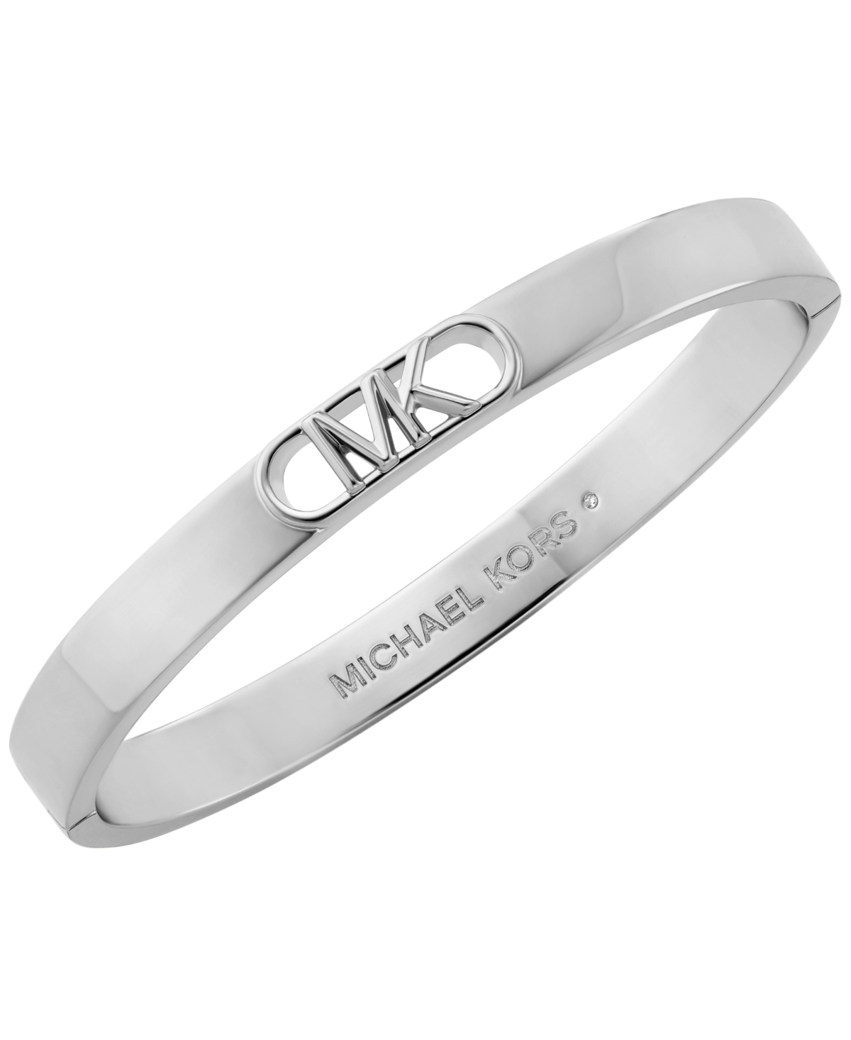 Michael Kors Plated Empire Link Bangle Bracelet In Silver