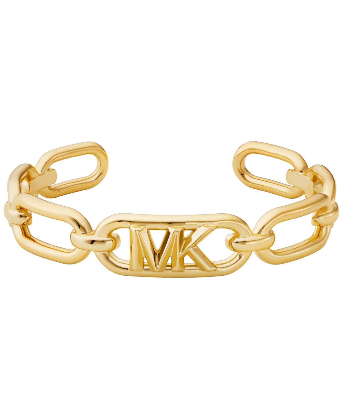Michael Kors 14k Gold Plated Frozen Empire Link Cuff Bracelet