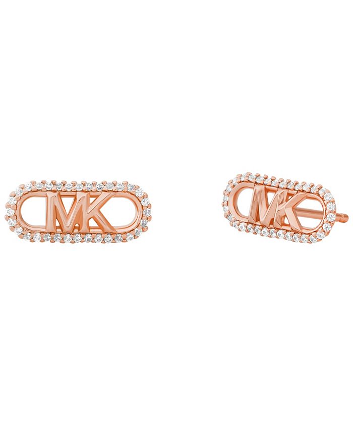 Michael kors sterling rose gold pave stud earrings on sale