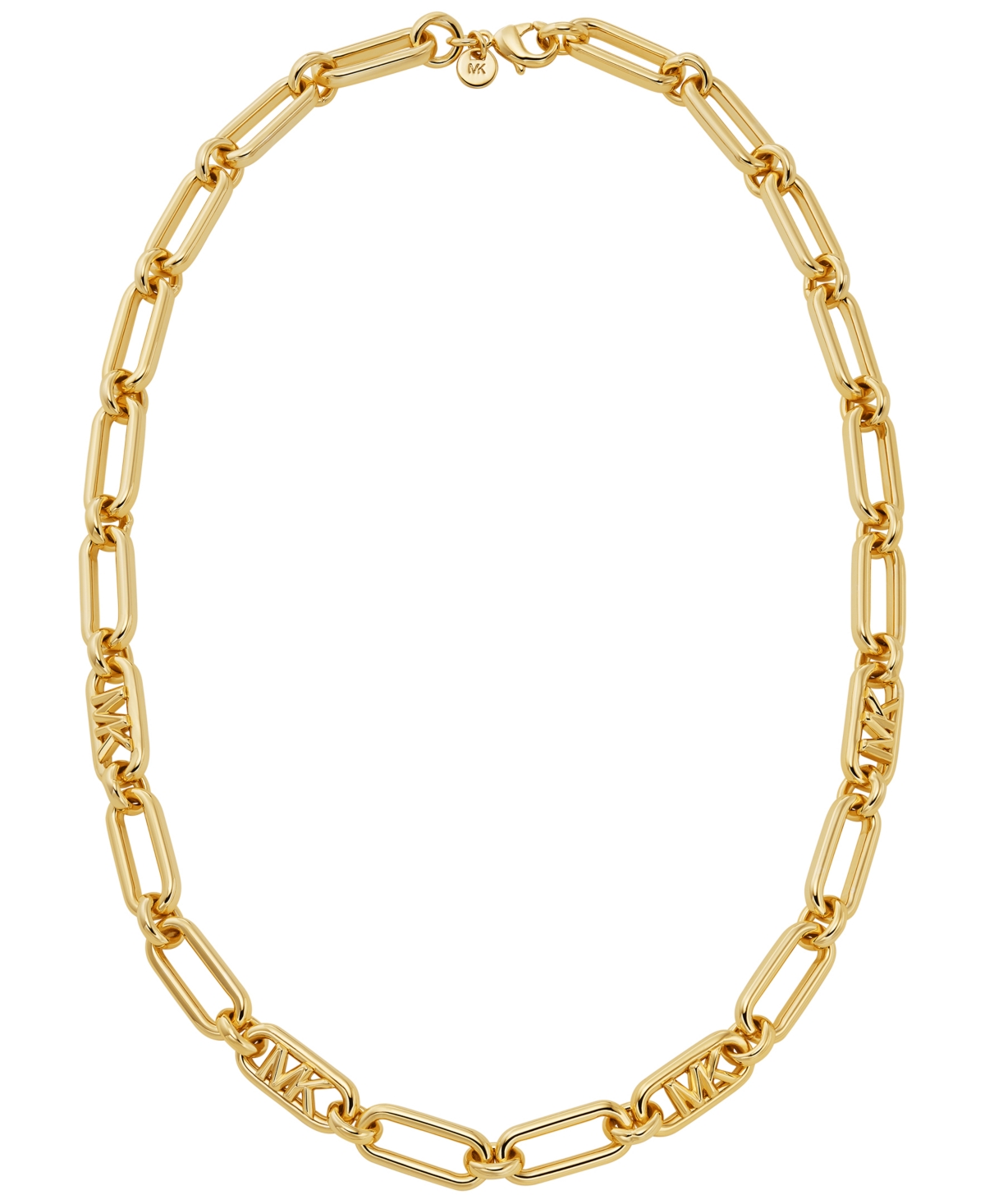 Michael Kors Plated Empire Link Chain Necklace In Gold
