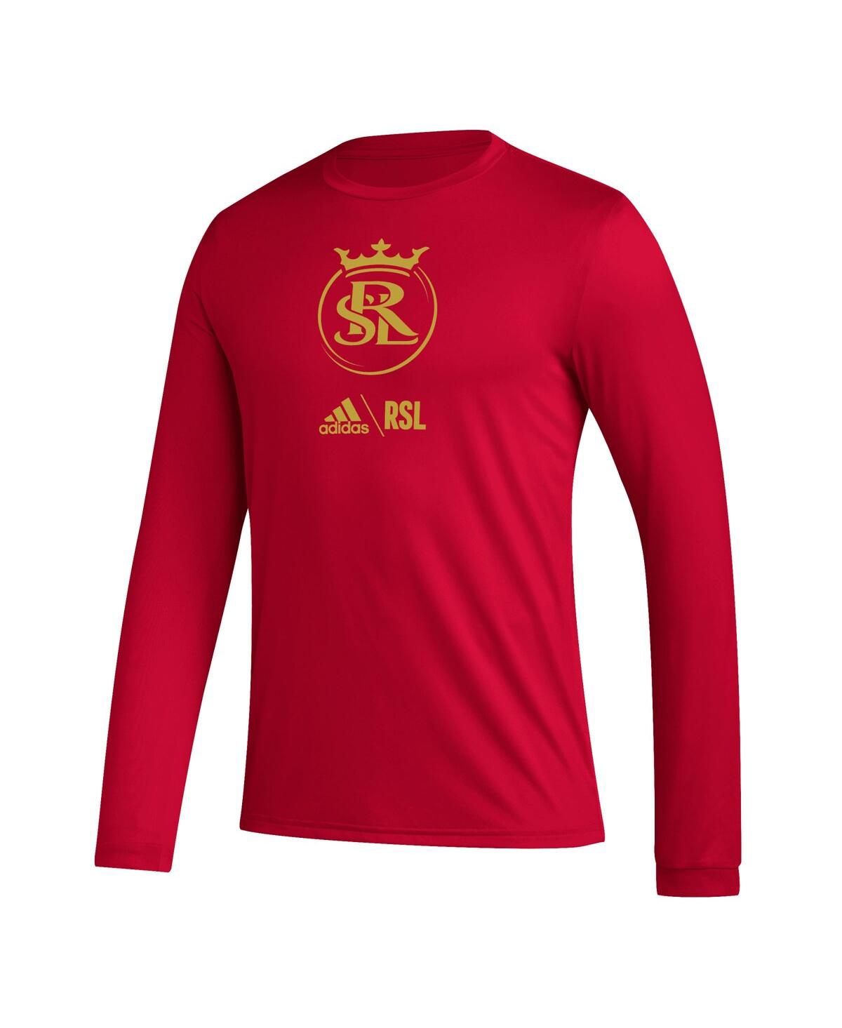 Shop Adidas Originals Men's Adidas Red Real Salt Lake Icon Aeroready Long Sleeve T-shirt