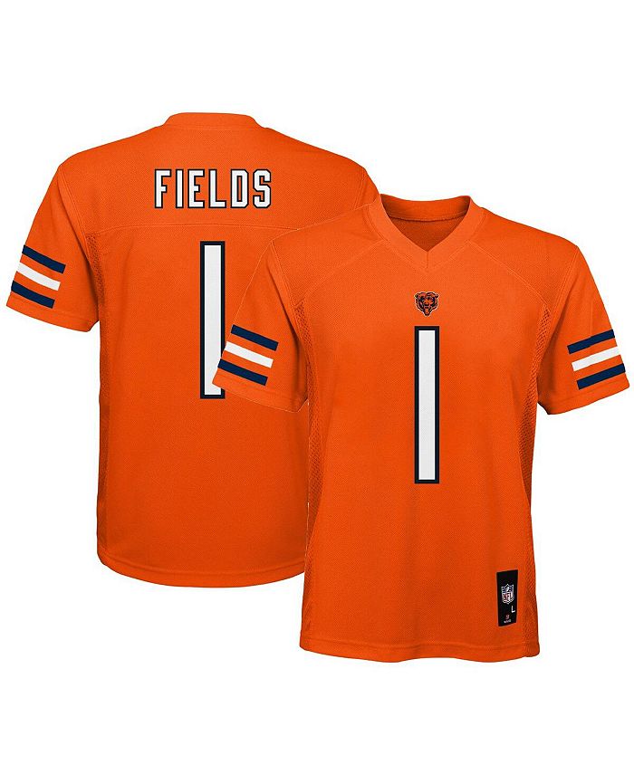 Outerstuff Big Boys Justin Fields Orange Chicago Bears Replica Player Jersey  - Macy's