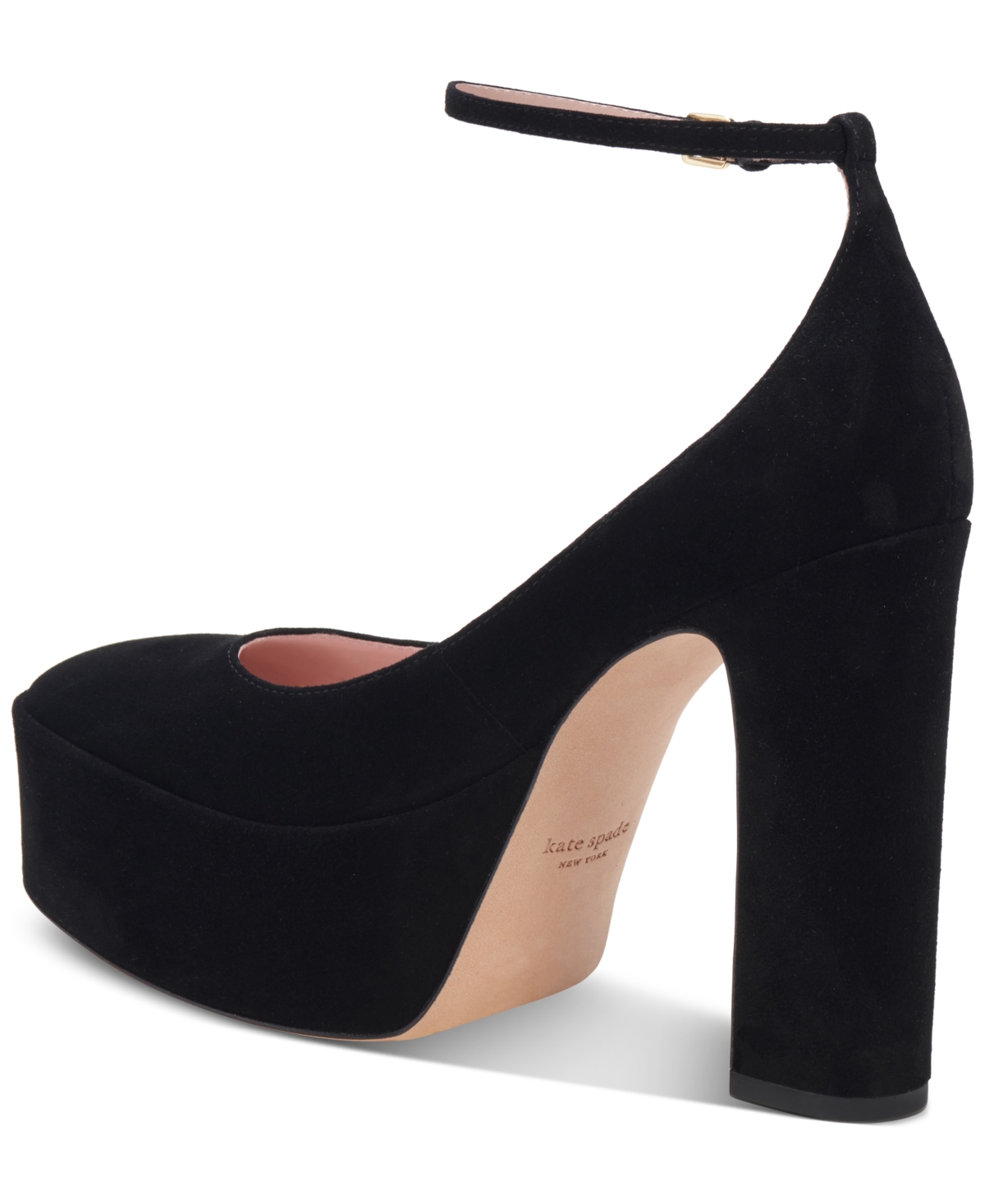 Shop Kate Spade Women's Gia Ankle-strap Platform Dress Pumps In Black Pave