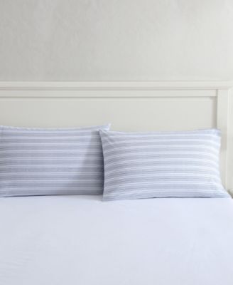 Beaux Stripe Cotton Percale Pillowcase Pair, Standard
