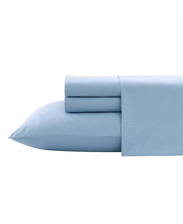 Nautica Solid Cotton Percale 3 Piece Sheet Set, Twin/Twin XL Macy's