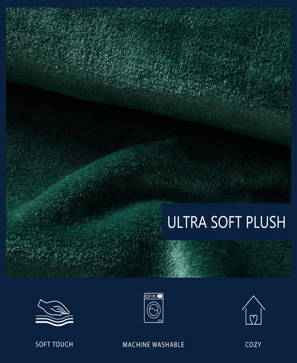 Nautica Solid Ultra Soft Plush Fleece Blanket