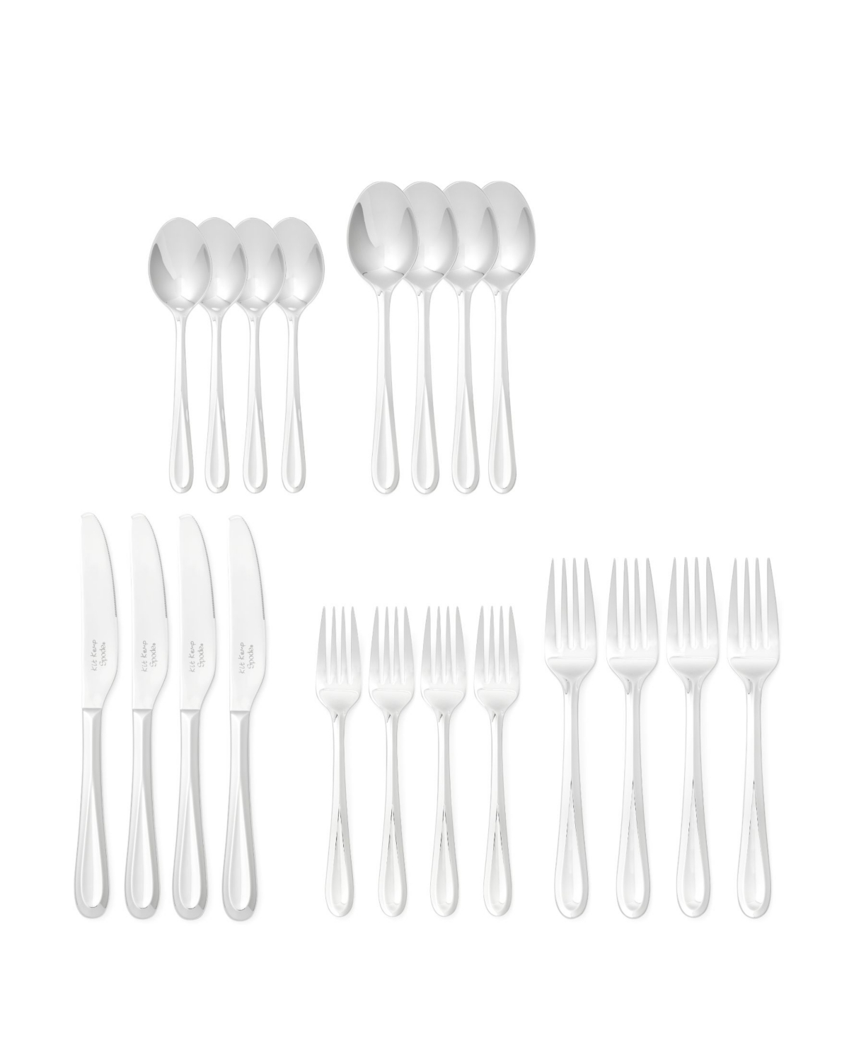 Kit Kemp For Spode Scoop 18/10 Stainless Steel 20 Piece Cutlery Set, Service For 4 In Silver