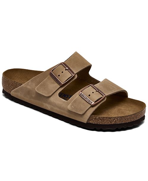 alfani Birkenstock Men's Arizona Essentials Oiled Leather Two-Strap Sandals from Finish Line Brands