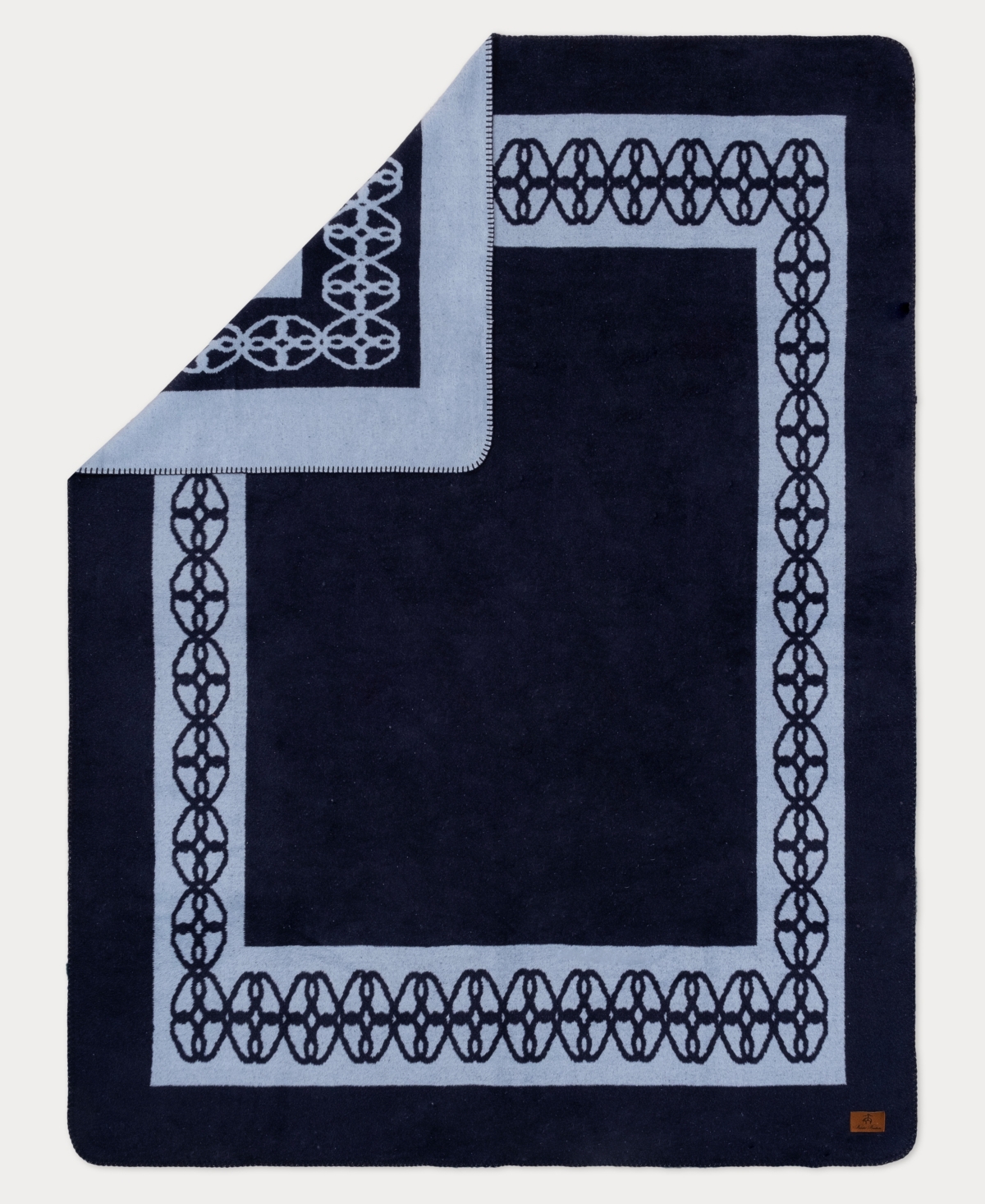 Brooks Brothers Geo Linked Luxury Cotton Throw Bedding In Navy