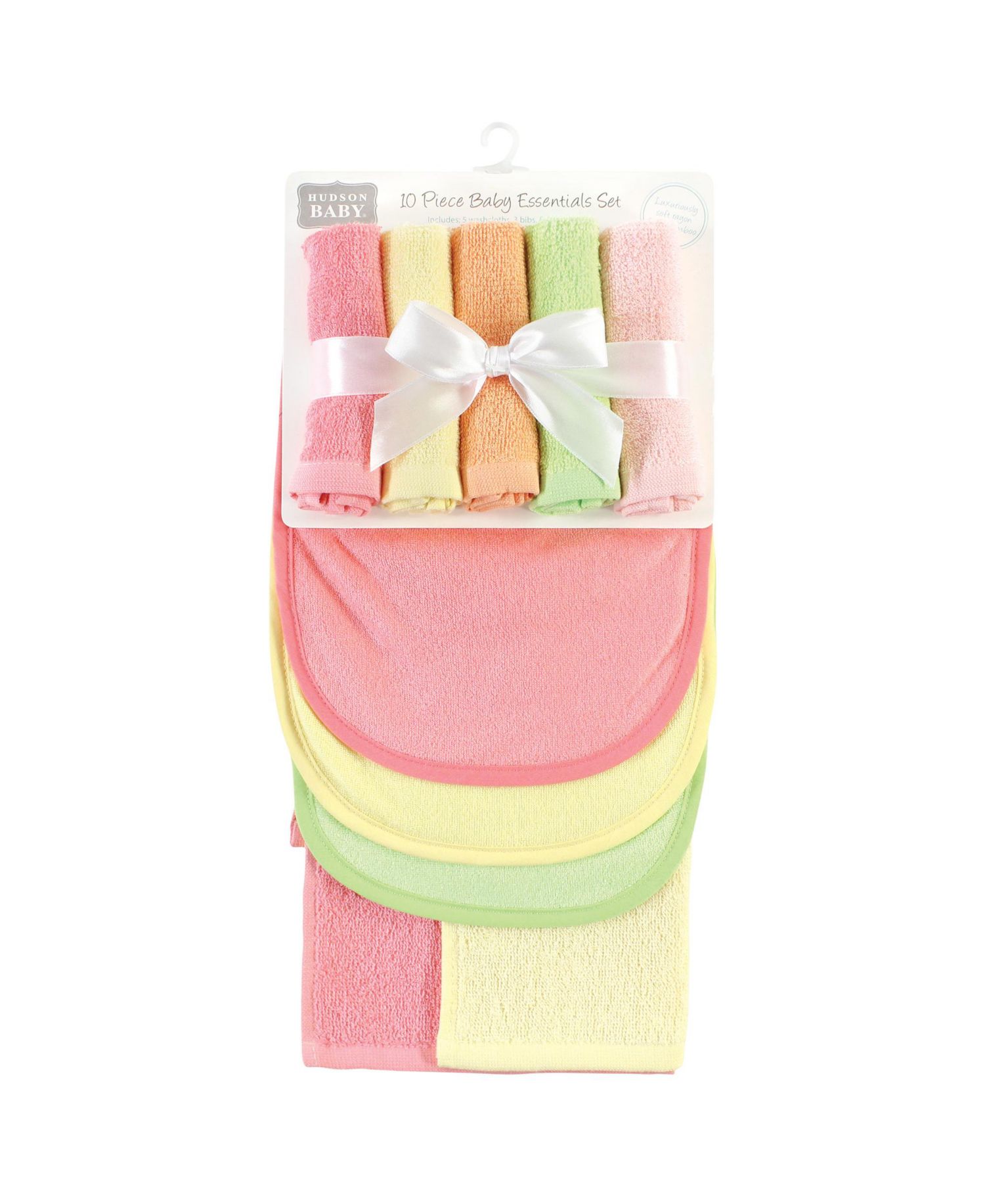 Girls Rayon from Bamboo Bib, Burp Cloth and Washcloth 10Pk