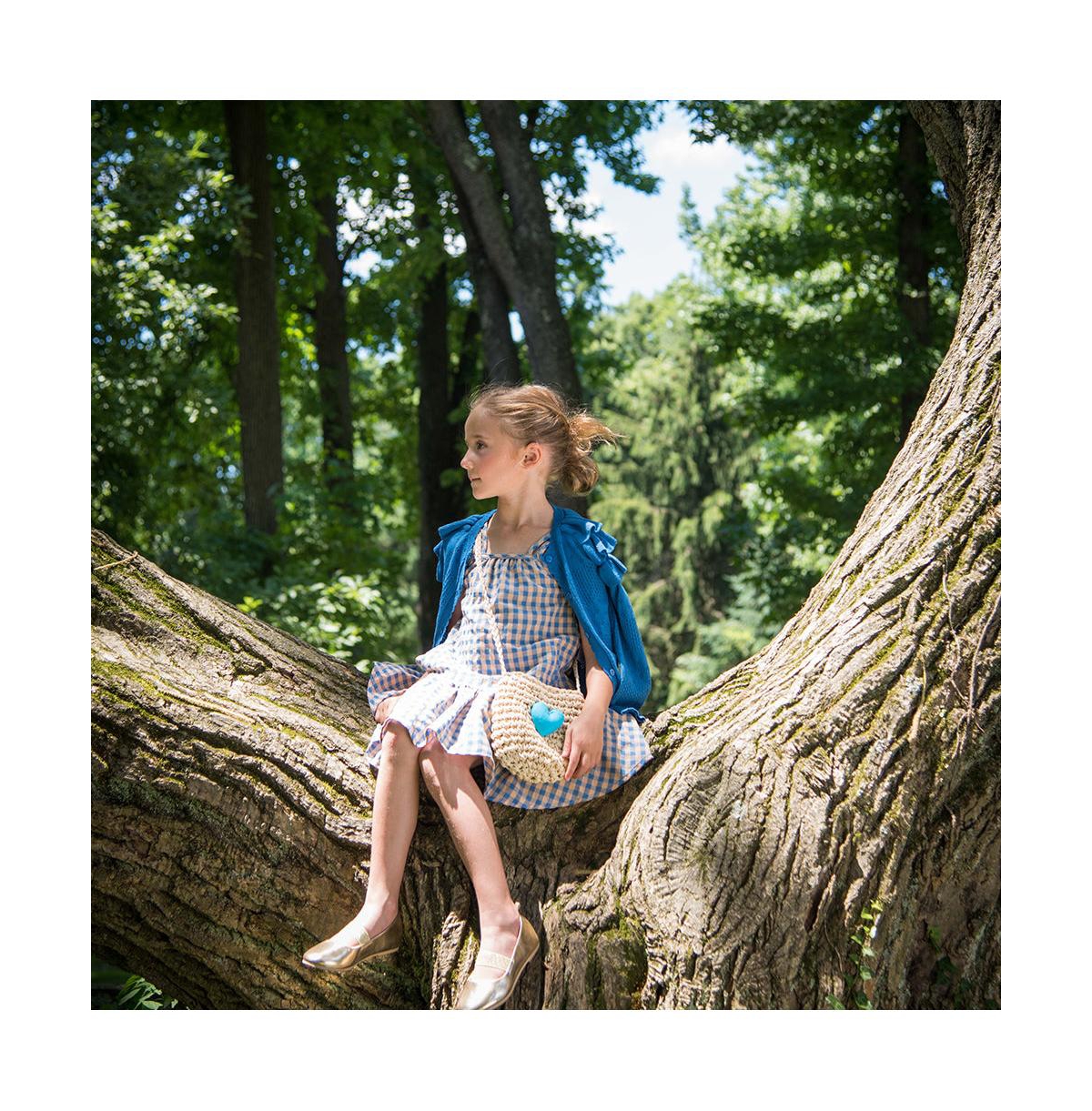 Imoga Collection Little Girls Carter Azure Fine Yarn Eyelet Cardigan - Open miscellaneous 998