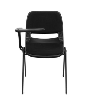 Padded Ergonomic Shell Chair With Right Handed Flip-Up Tablet Arm