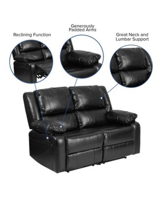 Bustle Back Loveseat With Two Built-In Recliners