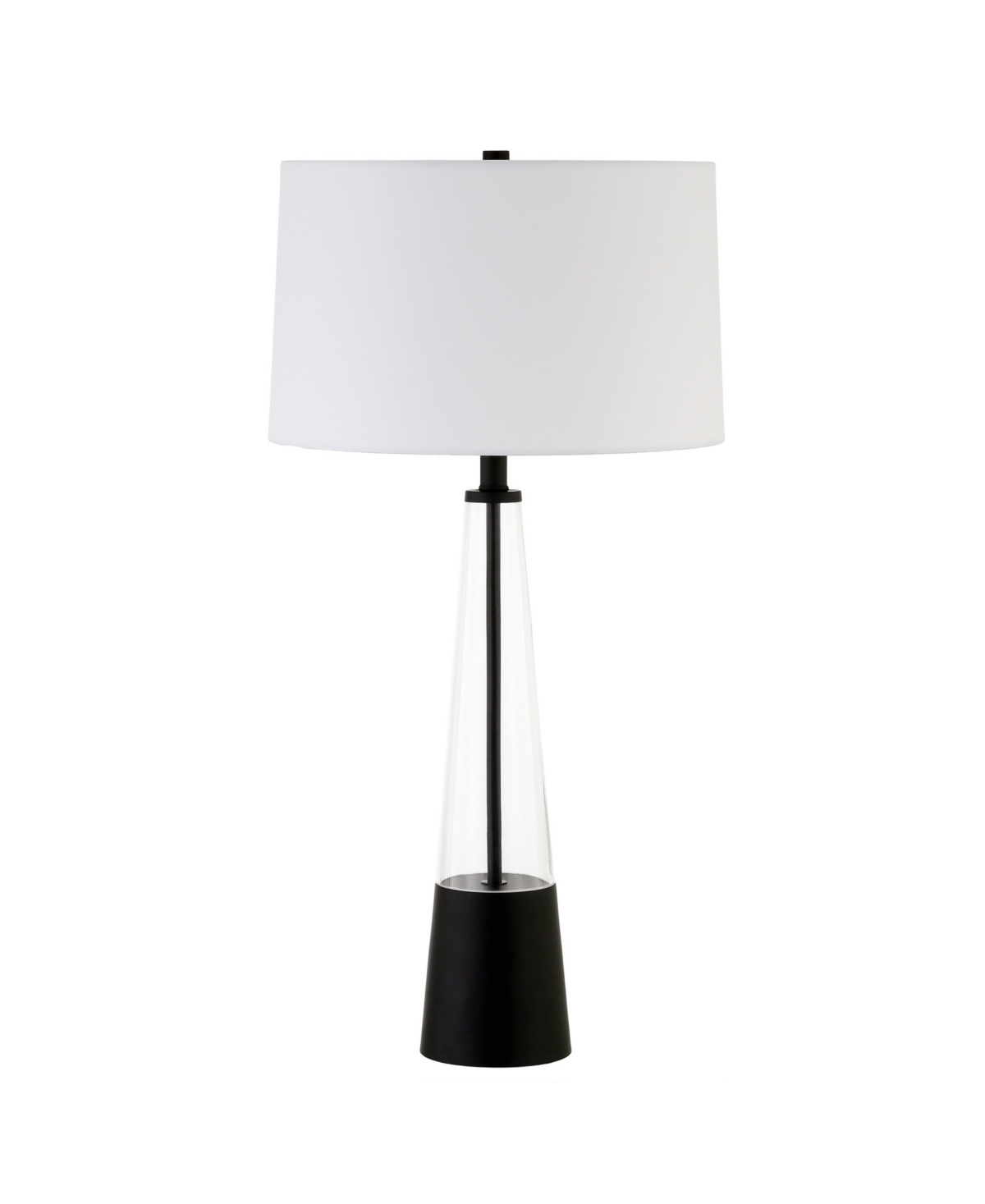 Hudson & Canal Vivien 29.5" Linen Shade Tall Table Lamp In Blackened Bronze