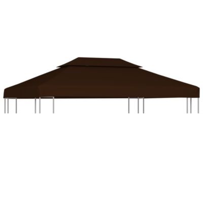 2-Tier Gazebo Top Cover 9.1 oz/yd² 13.1'x9.8' Brown