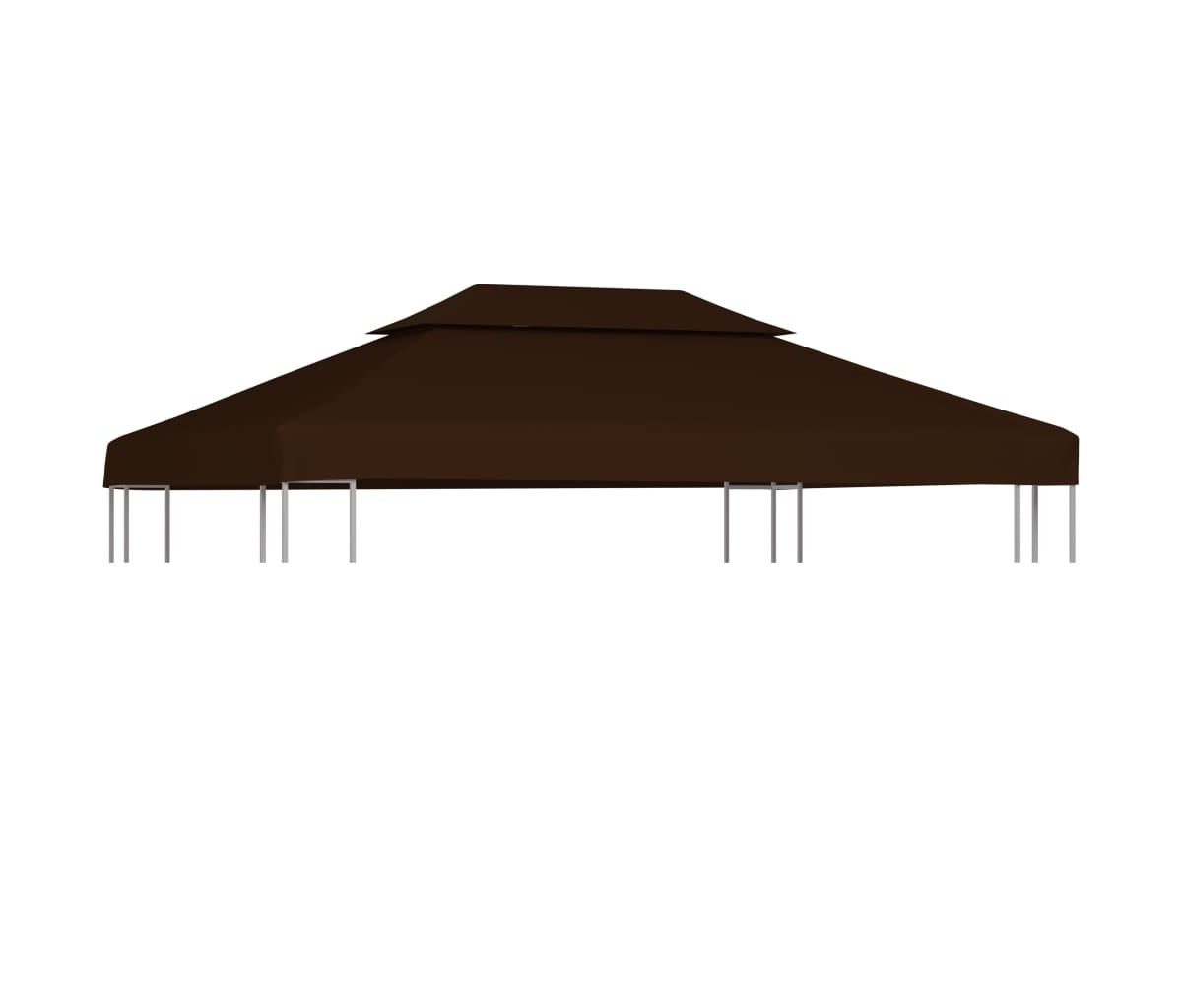 vidaXL 2-Tier Gazebo Top Cover 9.1 oz/yd² 13.1'x9.8' Brown - Brown