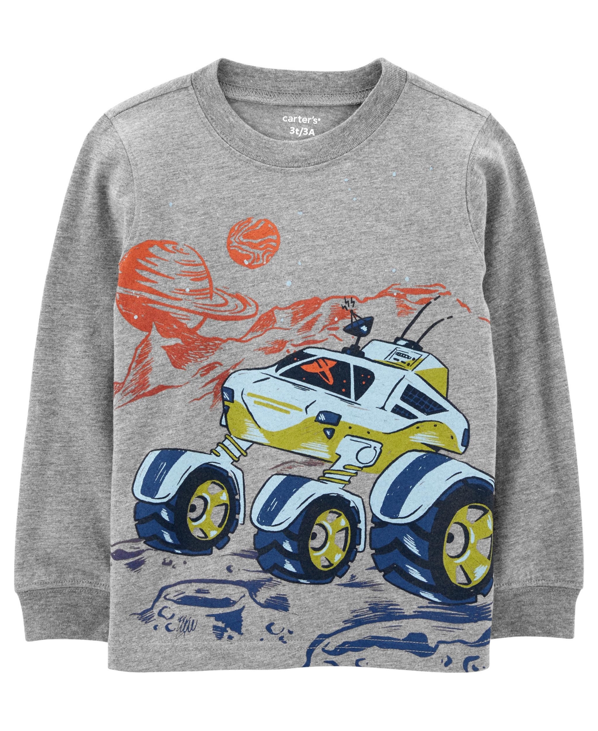 Carter's Toddler Boys Long Sleeved Graphic Jersey Shirt In Gray