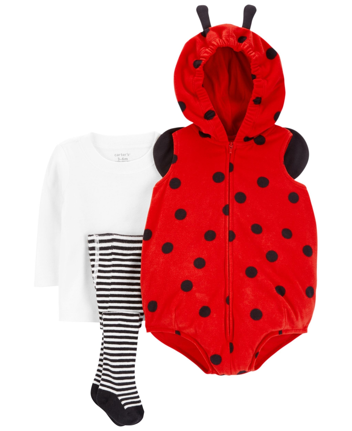 Carter's Baby Girls Ladybug Costume, Shirt And Tights, 3 Piece Set In Red