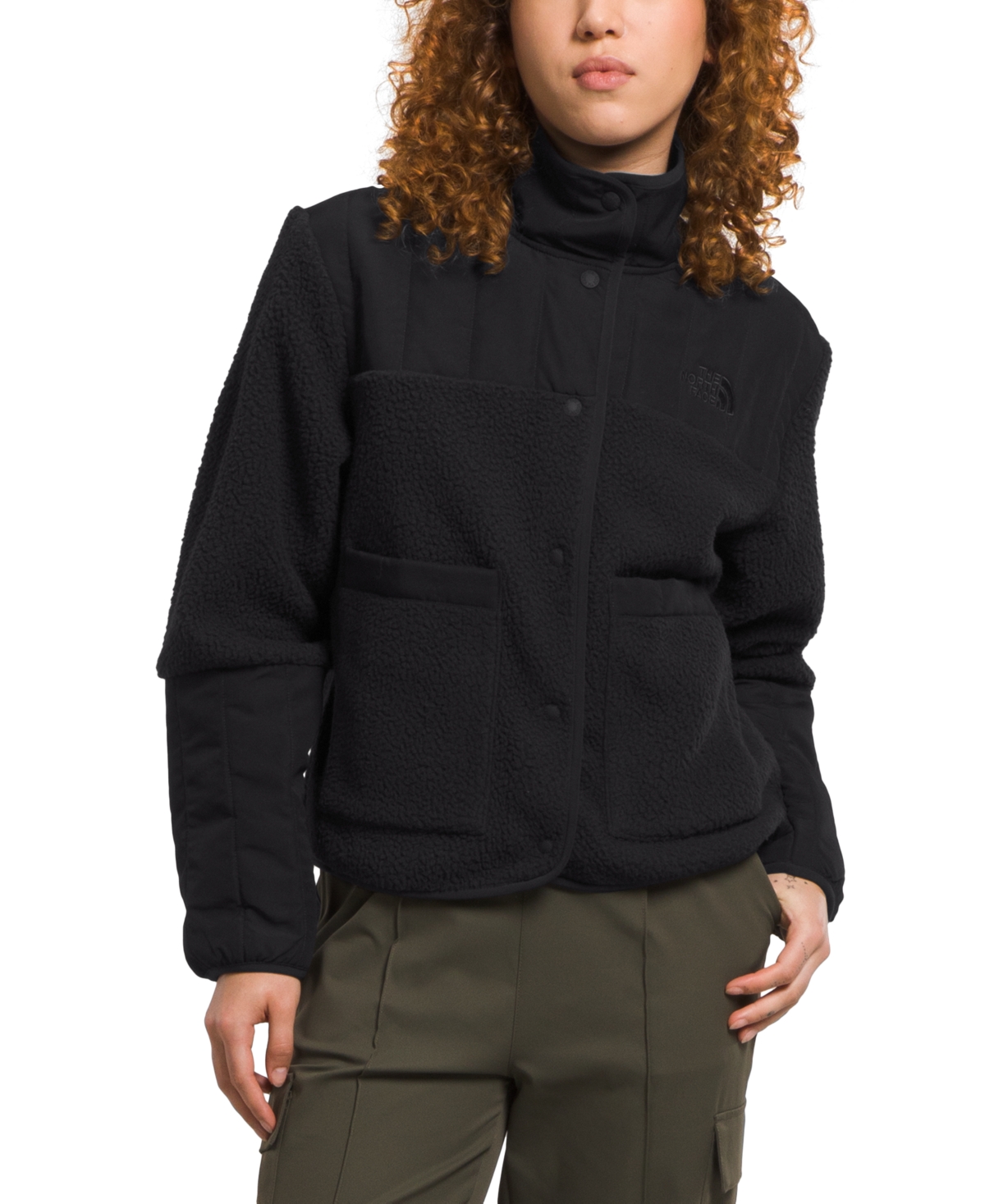 The North Face Women's Shelbe Raschel Zip-front Fleece-lined Hoodie In Tnf Black