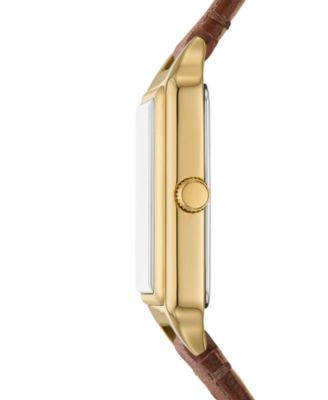 Women's Raquel Three-Hand Date Medium Brown Genuine Leather Watch, 23mm