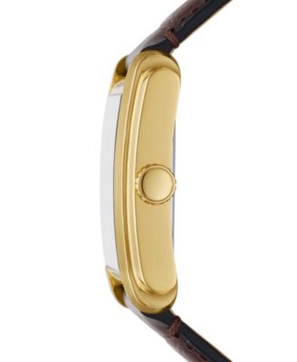 Men's Carraway Three-Hand Brown Leather Watch, 30mm