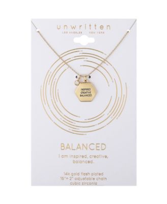 Cubic Zirconia Hexagon Pendant Necklace