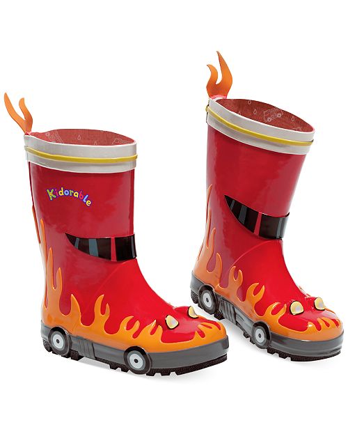 Little Boys Fireman Rain Boots