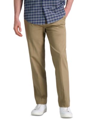 Men’s Premium No Iron Khaki Straight-Fit Stretch Flat-Front Pants