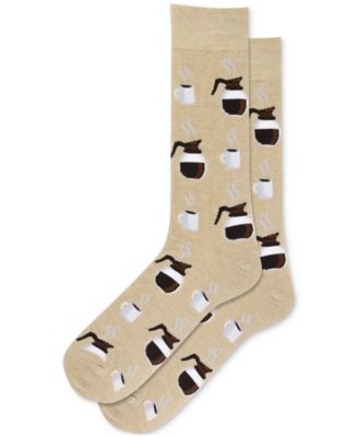 Hot Sox - Men's Coffee Patterned Crew Socks