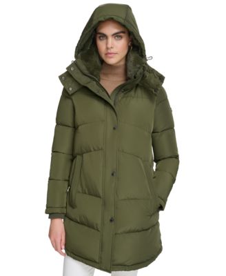 Women's Faux-Fur-Trim Hooded Puffer Coat, Created for Macy's