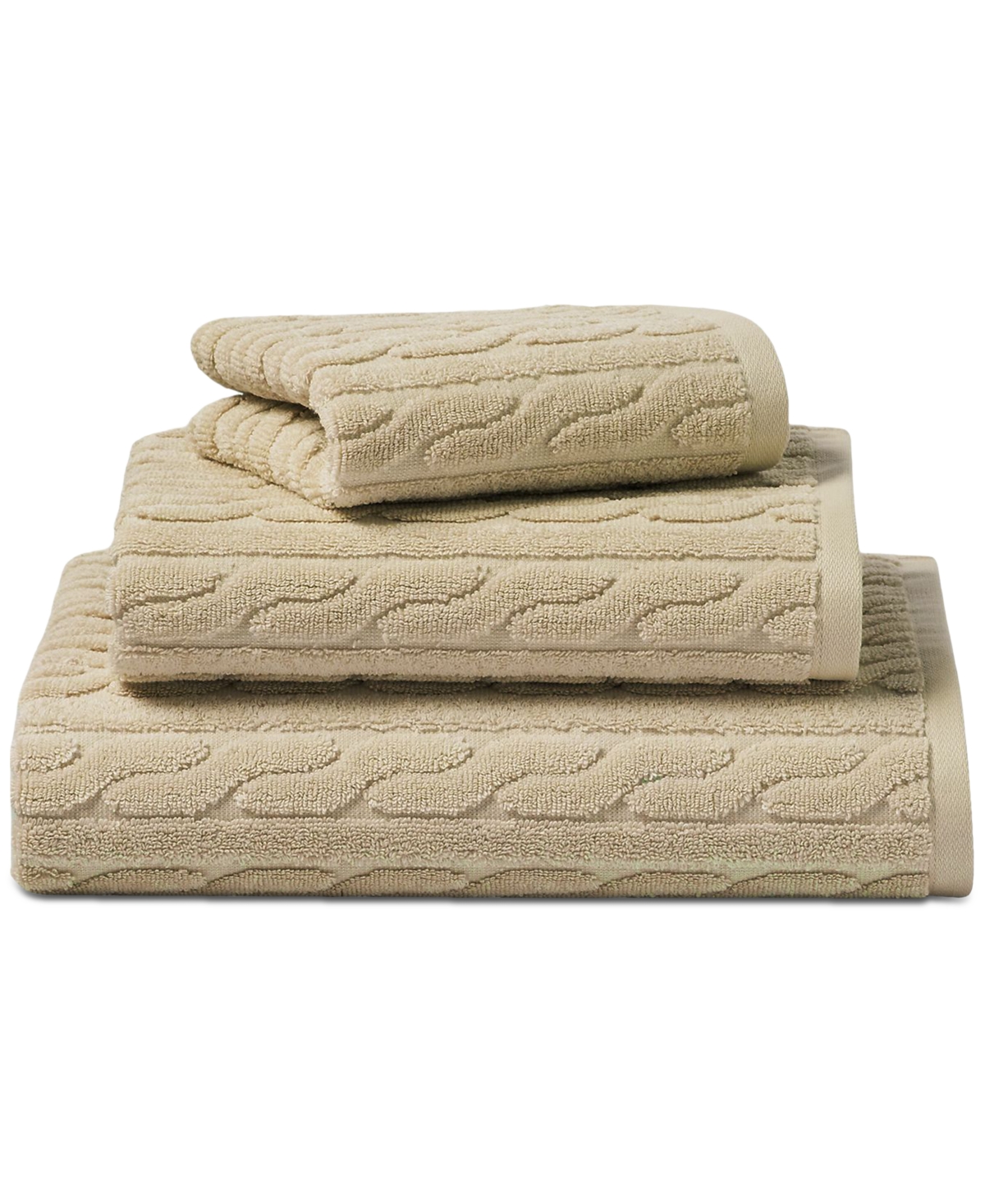 Lauren Ralph Lauren Sanders Cable Wash Towel Bedding In Solid Tan