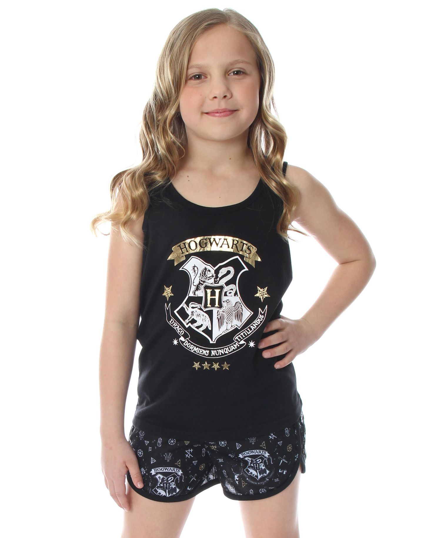 Girls' Hogwarts House Crest Racerback Tank Shorts Kids 2PC Pajama Set