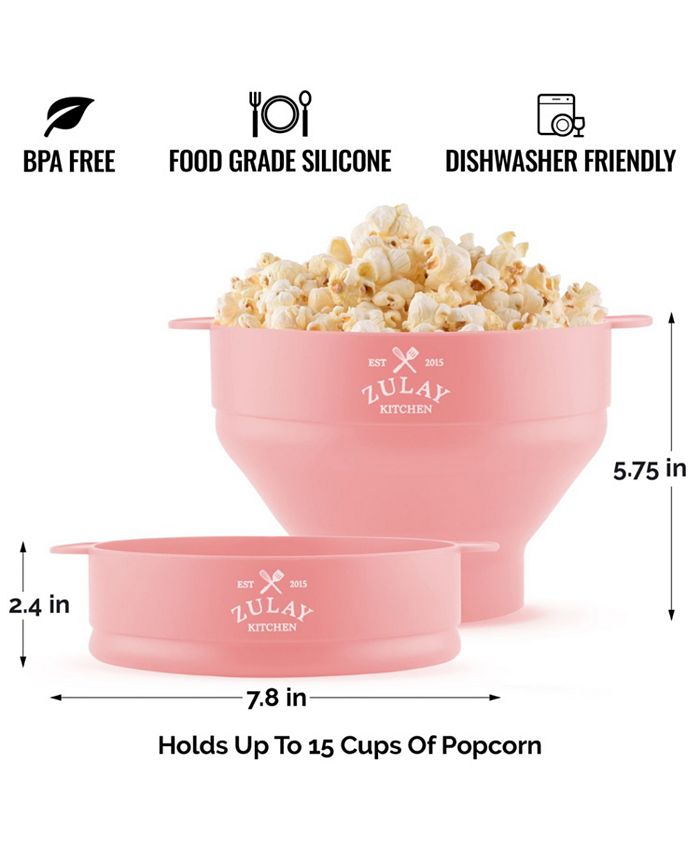 Zulay Kitchen BPA Free Collapsible Silicone Popcorn Maker with Lid Macy's