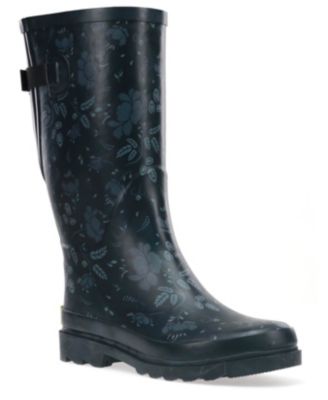 Women's Floral Adjustable Calf Rain Boot