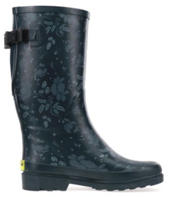 Women's Floral Adjustable Calf Rain Boot