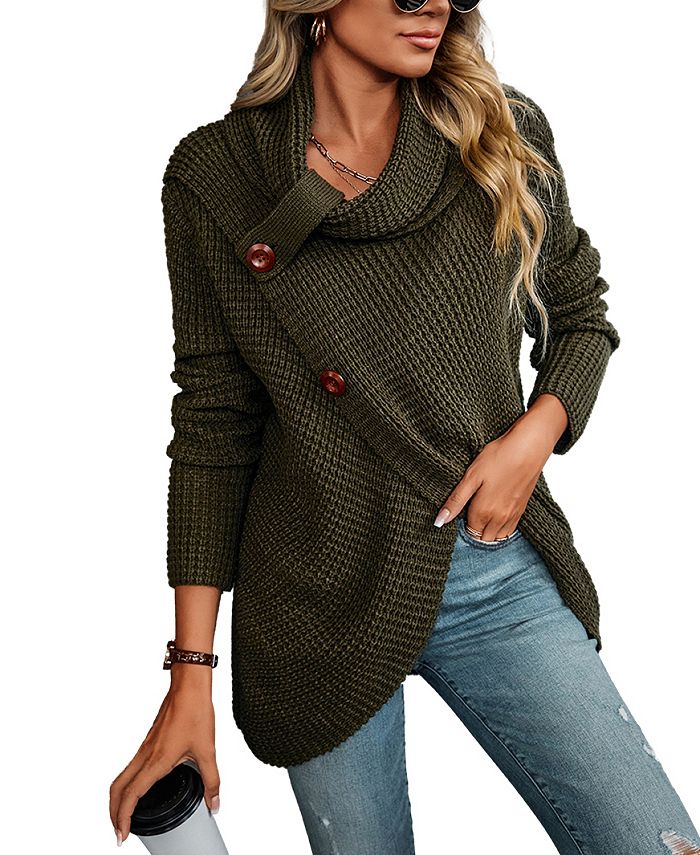 Button wrap sweater sale