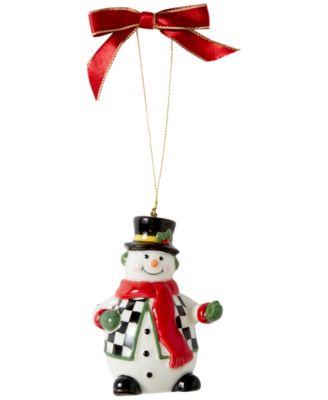 Spode - Christmas Tree Black and White Snowman Ornament