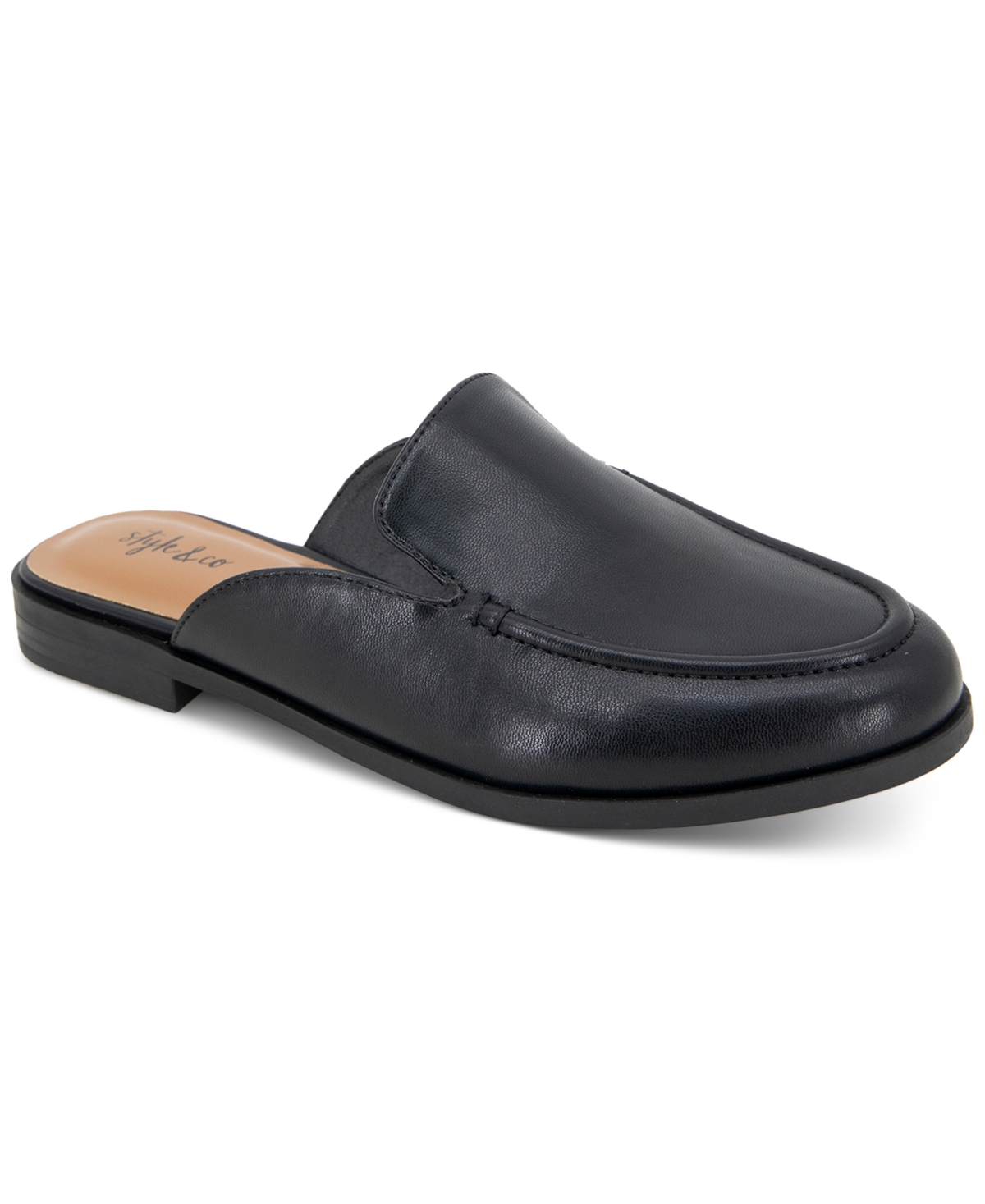 Style & Co Women's Giigii Slip-on Mule Loafer Flats, Created For Macy's In Black